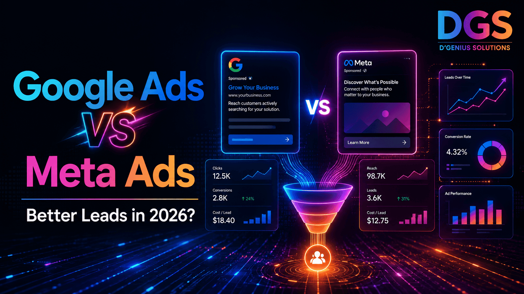 Google Ads vs Meta Ads comparison for better lead generation in 2026