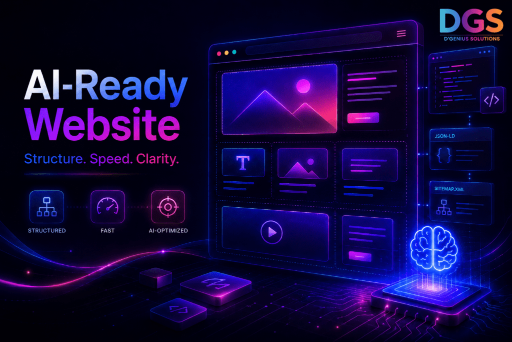 AI-ready website image showing structure, speed, clarity and AI optimized website design