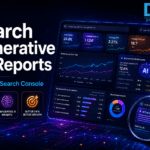 Search Generative AI performance reports in Google Search Console with AI visibility dashboard and DGS branding