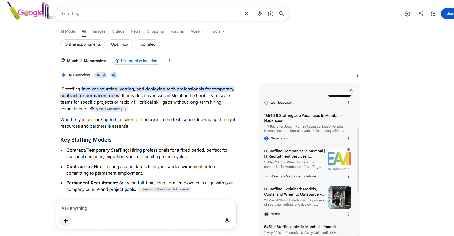 D'Genius Solutions campaign result snapshot for ranking and search performance
