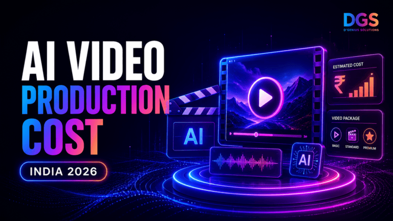 AI video production cost in India 2026 guide by D'Genius Solutions