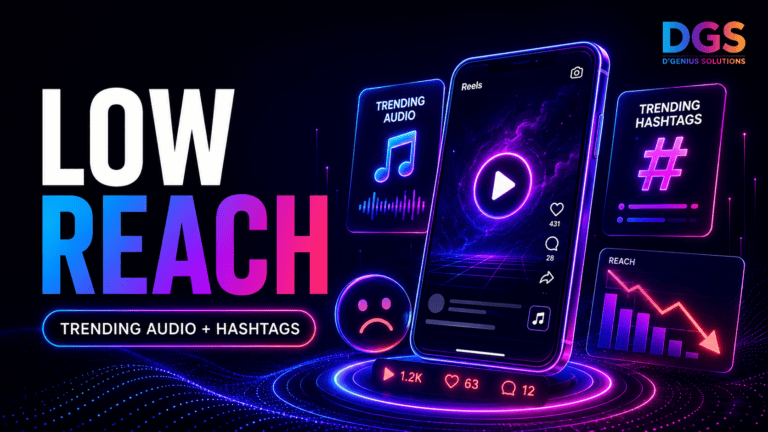 Low social media reach despite using trending audio and hashtags