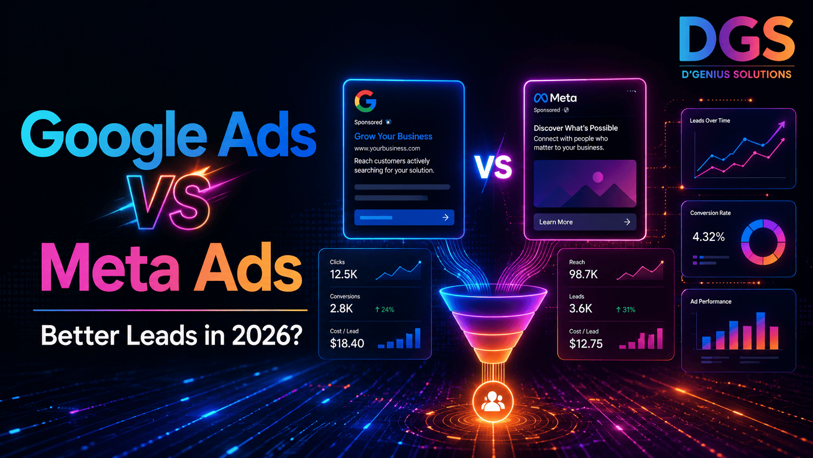 Google Ads vs Meta Ads comparison for better lead generation in 2026