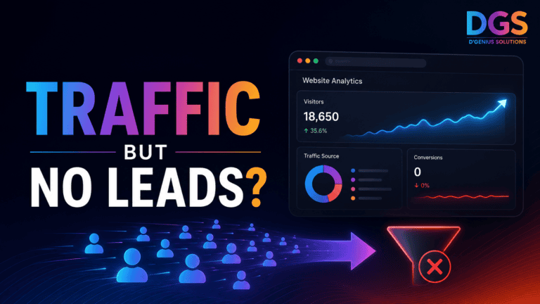 Website traffic but no leads showing rising website visitors and zero conversions
