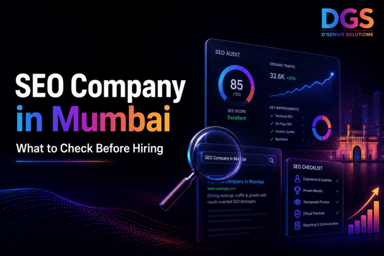 SEO Company in Mumbai checklist showing SEO audit, organic traffic, rankings and performance analysis