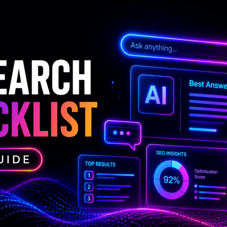 AI Search Checklist 2026 website optimization guide